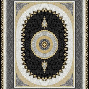 فرش ماشینی 5 رنگ زمینه مشکی